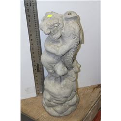 LARGE SINGLE LEAF FOUNTAIN WITH CHERUB AND