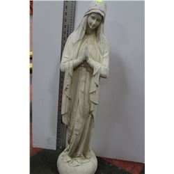 LARGE WHITE PAINTED MARY STATUE