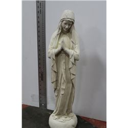 MEDIUM WHITE PAINTED MARY STATUE