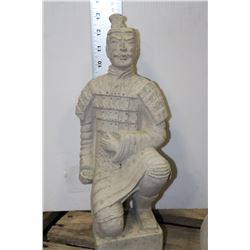CONCRETE TERRA COTTA  KNEELING WARRIOR STATUE