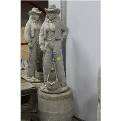 CONCRETE LADY COWBOY STATUE