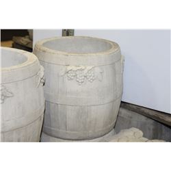 CONCRETE GRAPE BARREL PLANTER