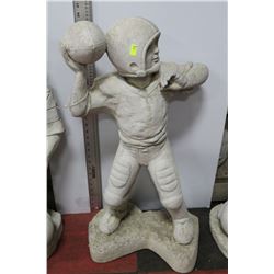CONCRETE BOY FOOTBALL PLAYER STATUE