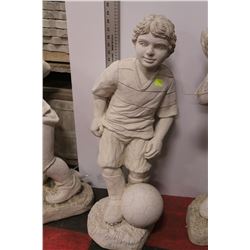 CONCRETE BOY SOCCER  PLAYER STATUE