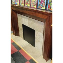 MAPLE WOOD STAIN FINISH W/ SLATE AND POLISHED TILE