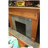 Image 1 : OAK WOOD CHERRY STAIN SLATE FIREPLACE MANTLE