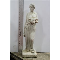 CONCRETE LADY W/ BIRD STATUE