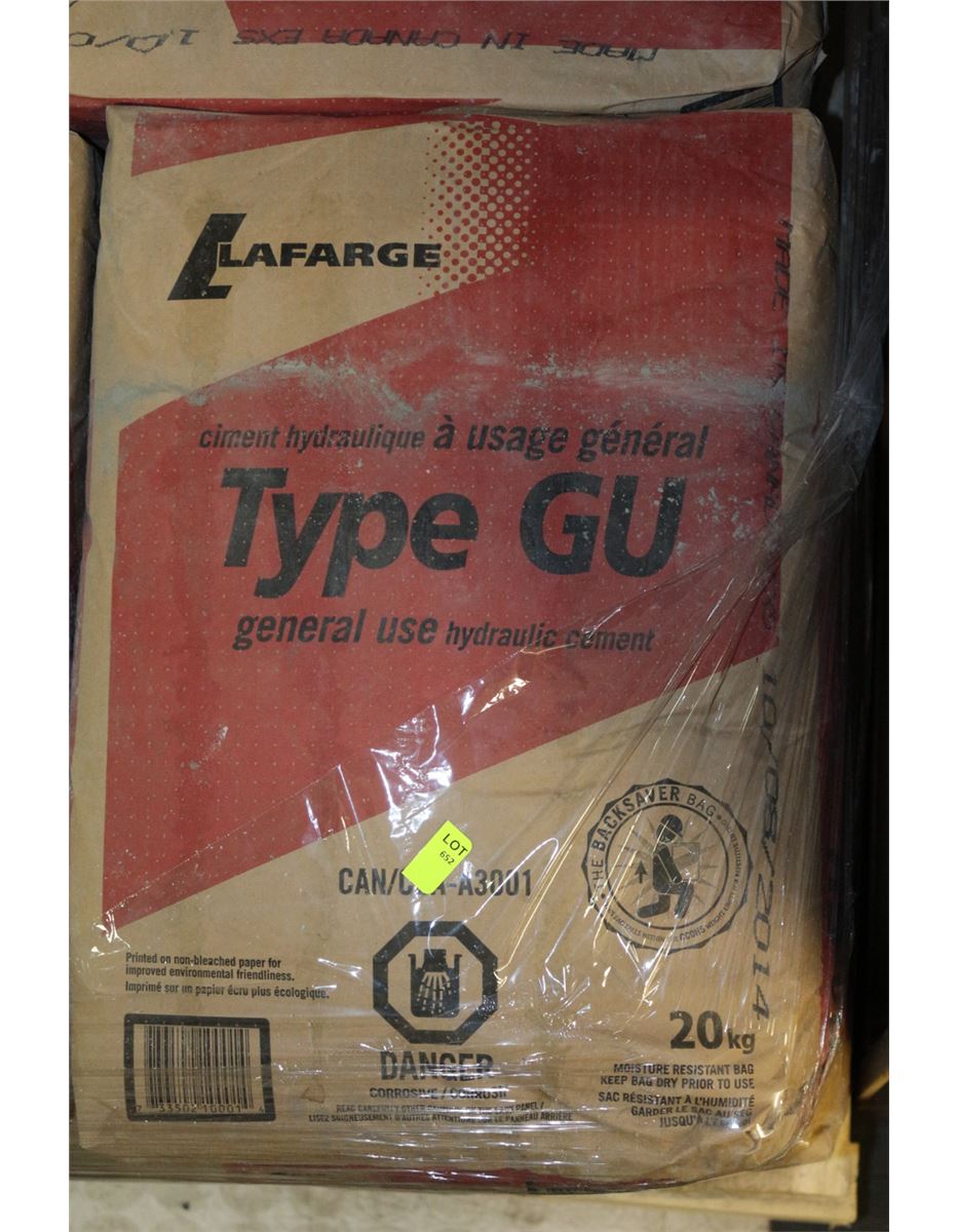 20 KG BAG OF LAFARGE TYPE GU HYDRAULIC CEMENT