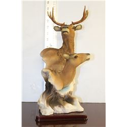 NEW DBL DEER ORNATE STATUE