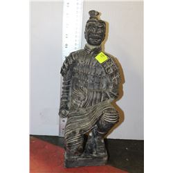 TERRA COTTA KNEELING WARRIOR STATUE