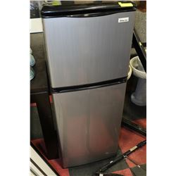 BLACK & STAINLESS STEEL STACKING APARTMENT FRIDGE