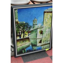 FRAMED OIL PAINTING OF VENICE