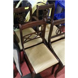 SET OF FOUR HARP CHAIRS - THREE SIDE CHAIRS & ONE
