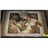 Image 1 : FRAMED GREEK OIL PAINTING "WOMAN & SWAN"