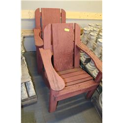 PAIR OF WOODEN LAWN CHAIRS