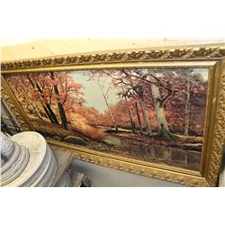 ESTATE GOLD FRAMED FOREST PICTURE