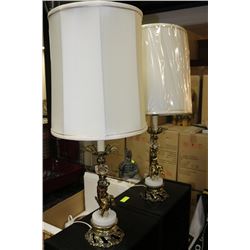 PAIR OF BRASS CHERUB ESTATE LAMPS