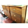 Image 1 : WALNUT DRESSER W/ MIRROR & DBL HEADBOARD/FOOTBOARD
