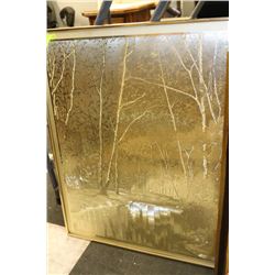 LARGE FRAMED GOLD FOIL FOLIAGE PRINT