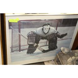 VINTAGE 1972 FRAMED & SIGNED "AT THE CREASE"