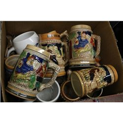 BOX WITH ESTATE BEER STEINS