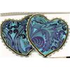 Image 1 : SET OF SILK BLUE HEART PILLOW CASES