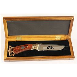 DUCKS UNLIMITED CERAMIC HUNTING KNIFE WITH GENUINE