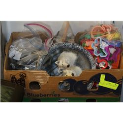 BOX OF COOKIE CUTTERS AND MINI CAKEPANS
