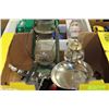 Image 1 : BOX W/ OIL LANTERN/ BARN LANTERN/ SCALE ETC