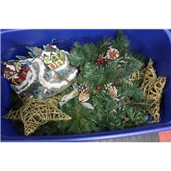 BOX OF CHRISTMAS ORNAMENTS