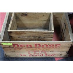 VINTAGE SHOT GUN SHELL CRATE & VINTAGE RED ROSE