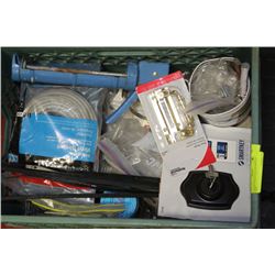 GREEN CRATE FULL OF MOSTLY NEW