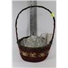 Image 1 : BASKET WITH ESTATE PINWHEEL CRYSTAL VASE, SUGAR &