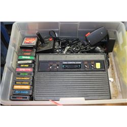 TOTE CONTAINING WORKING ATARI SYSTEM & GAMES...