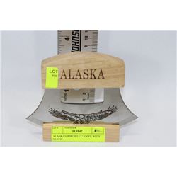 ALASKAN BIRCH ULU KNIFE WITH STAND