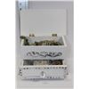 Image 1 : ESTATE WHITE JEWELLERY BOX WITH CONTENTS