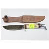 Image 1 : ESTATE BONE HANDLED HUNTING KNIFE WITH LEATHER