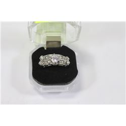 WHTE GOLD PLATED WITH CZ ENGAGEMENT RING SET