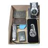 Image 1 : BOX W/ MEN'S WATCHES, ZIPPO LIGHTER, BELT