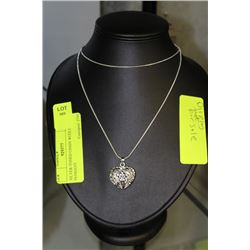 SILVER-TONED CHAIN WITH HEART PENDANT