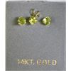 Image 1 : 10K GOLD PERIDOT EARRINGS & PENDANT SET