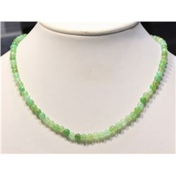 STERLING SILVER CHALCEDONY BEAD NECKLACE
