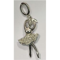 STERLING SILVER BALLERINA DIAMOND (0.1CT) PENDANT