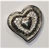 Image 1 : STERLING SILVER BLACK & WHITE CUBIC HEART PENDANT