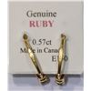Image 2 : 14K GOLD RUBY EARRINGS