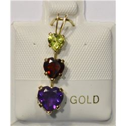 10K GOLD GEMSTONE PENDANT