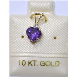 10K AMETHYST & WHITE TOPAZ PENDANT