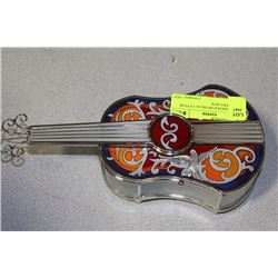 HAND PAINTED MUSICAL GUITAR JEWELLERY BOX