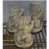 Image 1 : LOT OF 3 CONCRETE GARDEN ORNAMENTS - WEASELS