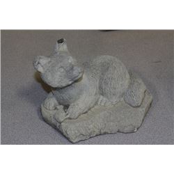 LOT OF 3 CONCRETE GARDEN ORNAMENT - SQUIRRELS